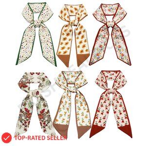 Skinny Silk Scarf Set Handbag Accessory Fashion Lightweight Versatile Boho Chic